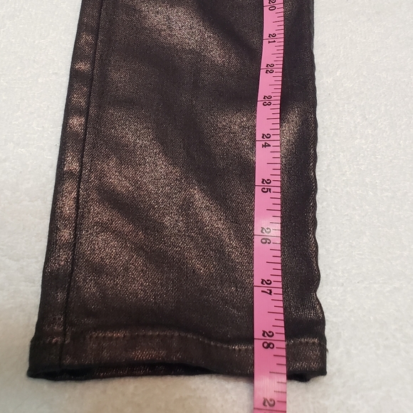Old Navy Women's Rockstar Mid Rise Skinny Black Brown Copper Metalic Size 6 - Picture 10 of 14